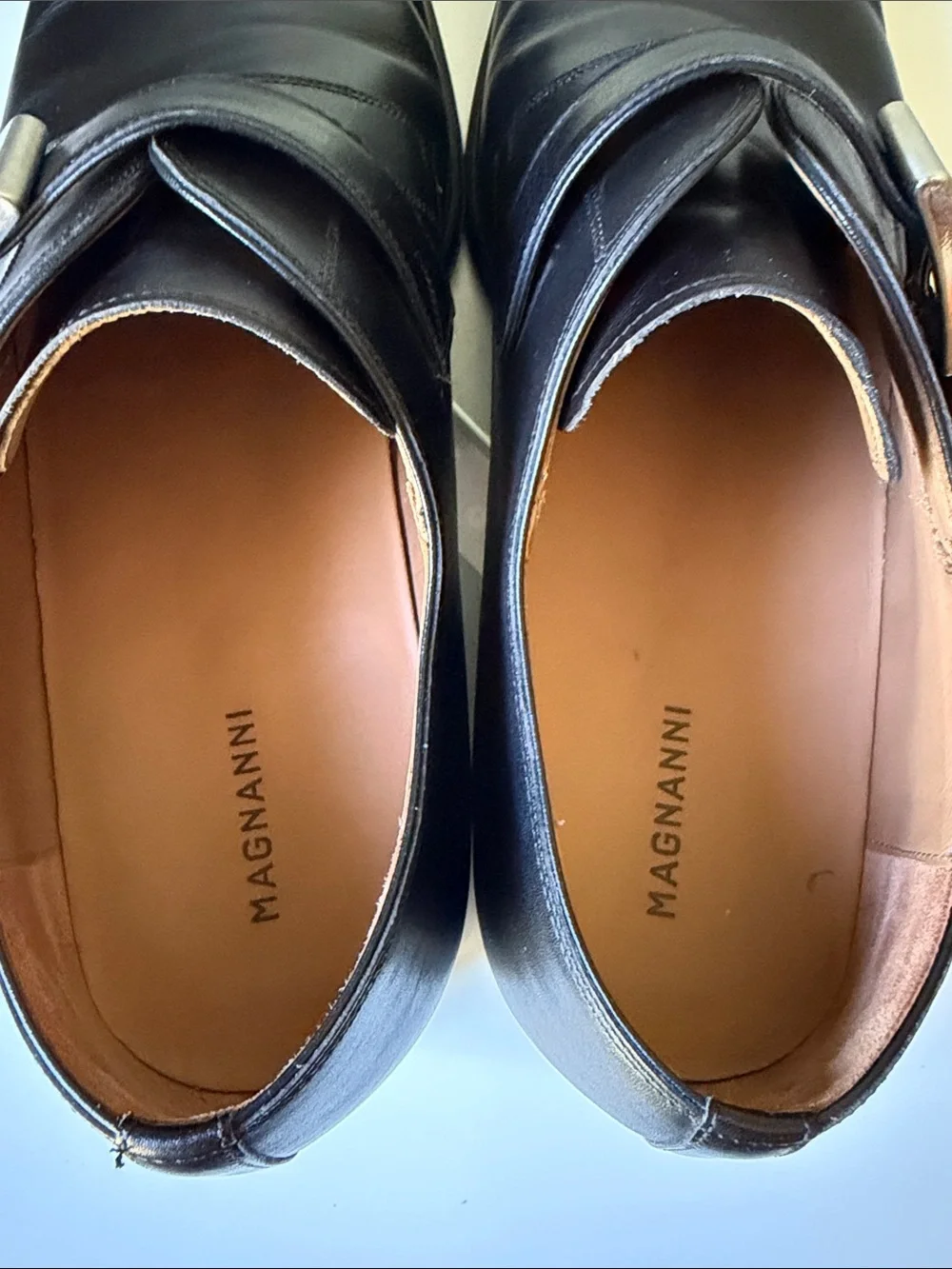 Magnanni Black Leather Monk Strap Dress Shoes Single Monk Buckle Oxford Portugal